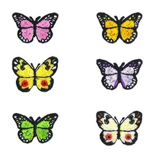 Patch - C&D Visionary - Mini Butterflies 1" Set of 6 PackIron-On Embroidered NEW