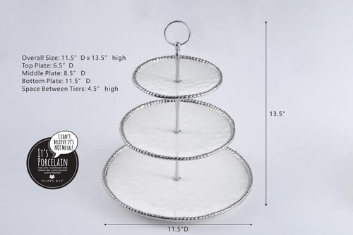 Luxus 3 Etagen Dessertständer aus kratzfestem Porzellan - einfache Reinigung - Bild 5 von 6