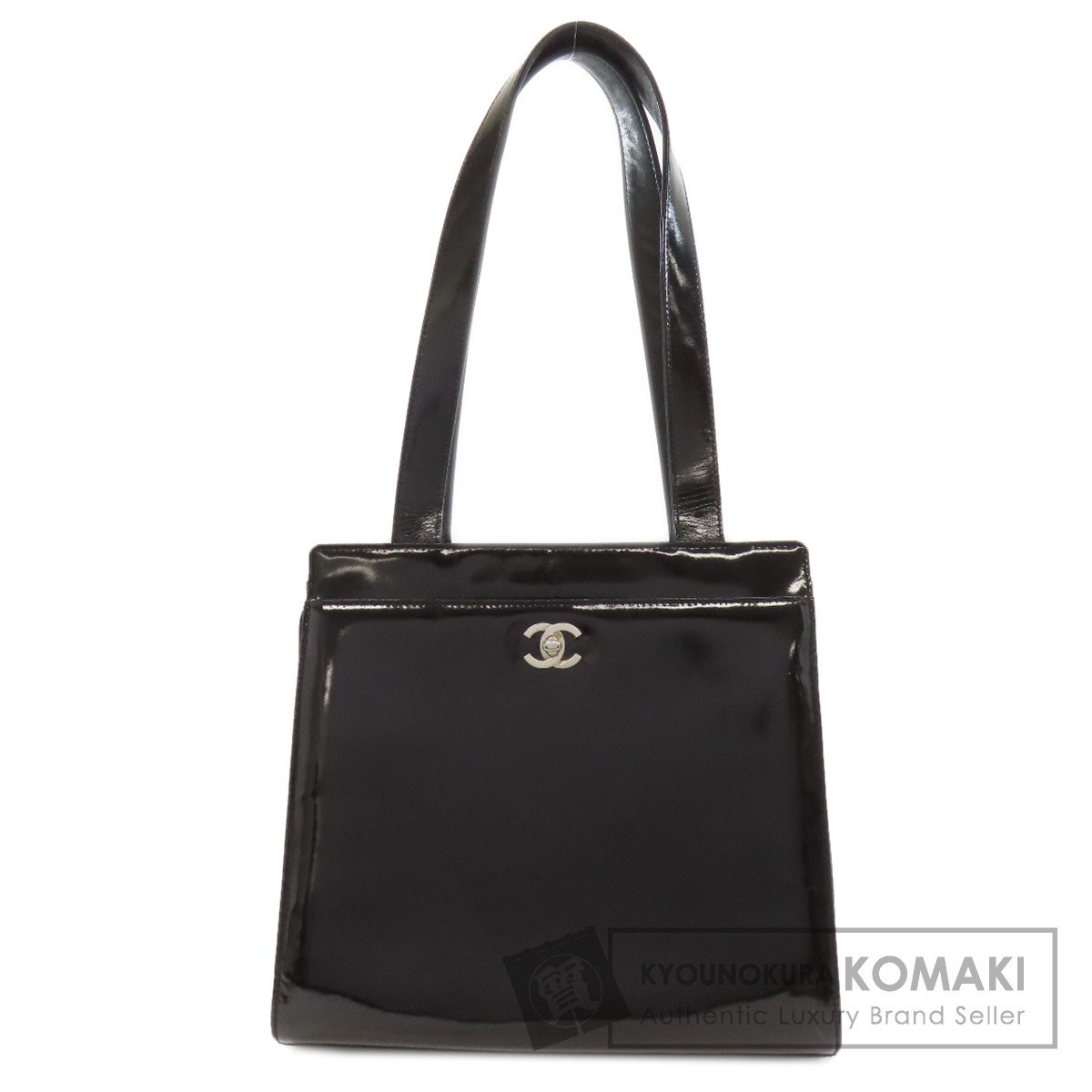 CHANEL Coco Mark Silver Hardware Tote with Enamel Detailing Pre-Owned Luxury Bag