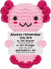 Handmade Crochet Axolotl Plush, Gift for Girls 5-12, Xmas Stocking