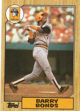 1987 Topps Barry Bonds baseball card #320 Rookie Pittsburgh Pirates