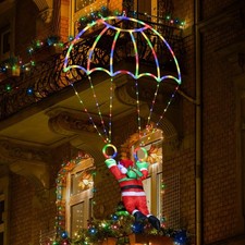 Christmas Decorations Lights Outdoor, 2.8ft LED Christmas Parachute Light wit...