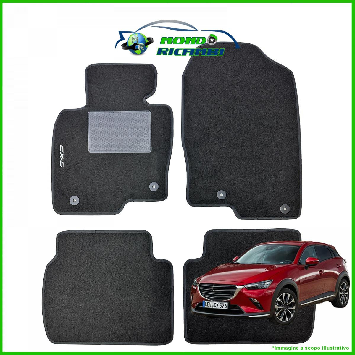 Tappetini Mazda CX-5 Su Misura 2011-2016-2024 Moquette Alta Densità