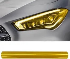 12" x 48" Light Tint Film, Self Adhesive Headlight Tint Wrap Fil Color: Yellow