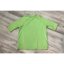 Wonder Nation Kids Boys Girls Lime Green Short Sleeve Rash Guard Swim Shirt 1012