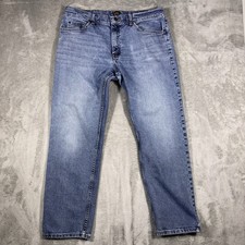 Vintage Lee Jeans Mens 38x32 Mens Blue Denim Cotton Straight Leg Faded Workwear