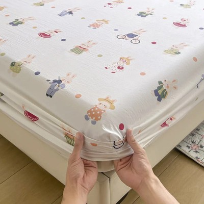 1pc Skin-friendly Bedsheet Cute Print Bed Cover Non-slip Bed Linen Adults Kids R