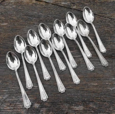 12 Vintage Durgin Fairfax Sterling Silver Demitasse Spoons Monogrammed 96 grams