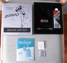 Vintage Zippo Windproof Deluxe Gift Kit Box, Accessories, Paperwork (No Lighter)