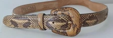 WCM NEW YORK GENUINE SNAKESKIN 1" WIDE WOMEN'S BELT MEDIUM MADE IN USA