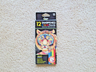 Box of 12 Sharpened Color Pencils, real wood, non toxic, brand new