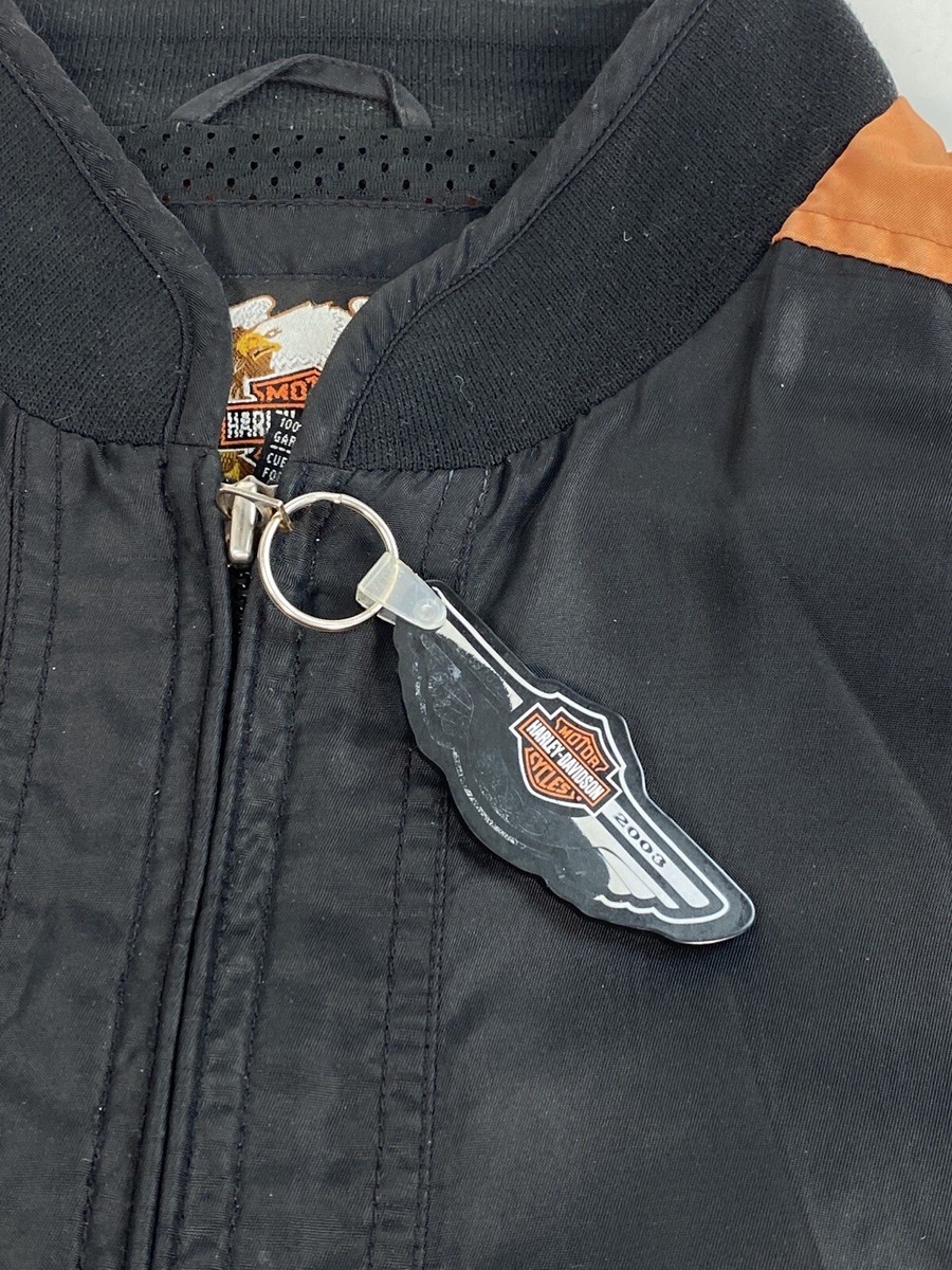 Harley Davidson Jacket Vintage 2003 Black Orange Logo Harley Davidson Jacket Vintage 2003 Black Orange Logo