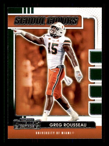 2021 Football Contenders Draft Picks Greg Rousseau Miami Hurricanes #34 ...