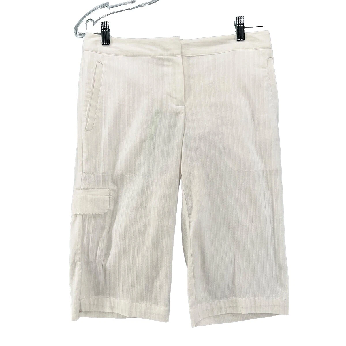 White Cargo Shorts for Women