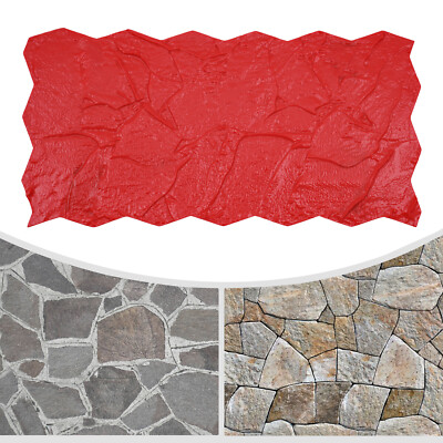 60*30 Cm Red Concrete Texture Mold W/ Carrying Handles For Courtyard Paths