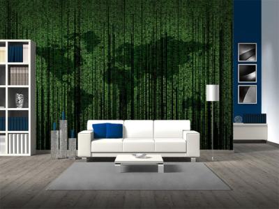 world map matrix code photo wallpaper woven self adhesive wall mural art m128 ebay