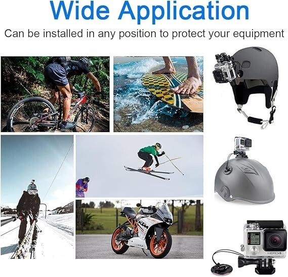 Action Camera Safety Tether Strong Adhesive Stickers Strap Cord Compatible wi...