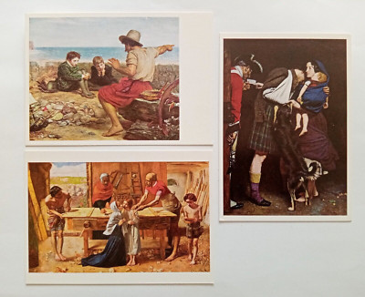 John Everett Millais Postkarten x 3 - Boyhood Of Raleigh The Order Of Release etc.