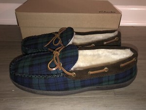 clarks plaid slippers