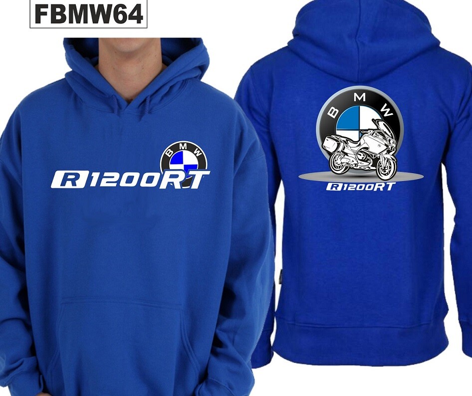 Blue BMW R1200-RT Motorcycle Hoodie Sweatshirt FBMW64