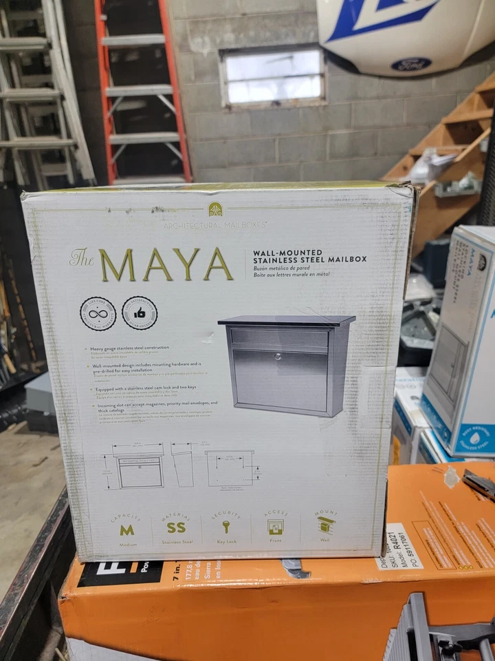 Maya Locking Stainless Steel Wall Mount Mailbox - Image 3 of 4