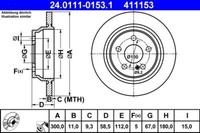 2X ATE 24.0111-0153.1 Bremsscheibe FüR MERCEDES-BENZ
