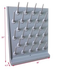 Single Sided Detachable Gray Drying Rack with 27Drying Pegs PP for Education/Lab