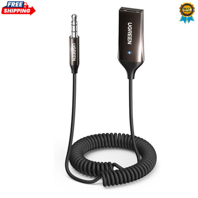 Aux to Bluetooth 5.3 Adapter 3.5mm Bluetooth Receiver for Car USB 2.0 to 3.5mm J