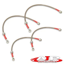 Silver 4PC F+R Racing Stainless Steel Brake Line Kit For 1993-1997 626 Probe GT