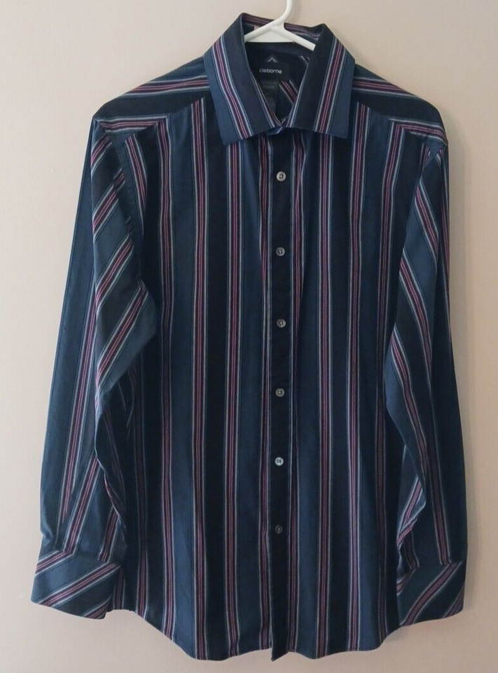 Crimson Blanket Strip Men's Long Sleeve Dress Shirt