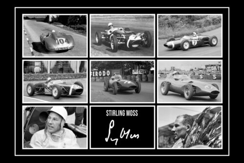 Stirling Moss Mercedes Firmato Autografo Prestampa 12x8 FOTO Stampa Regalo F1 - Foto 1 di 5