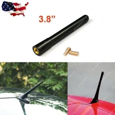 4" Universal Fit Black Short Screw-On Mast Car Truck AM/FM Antenna Aerial