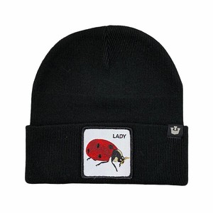 Hat Goorin Bros Animal Trucker Beanie With Lapel Lady Ladybug Black Ebay