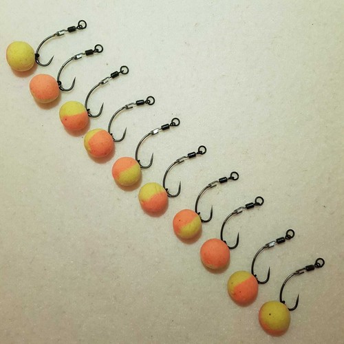10 X RONNIE RIGS LOADED WITH 14mm BANANA & TANGERINE POPUPS DEVOUR BAITS CARP - Picture 4 of 5