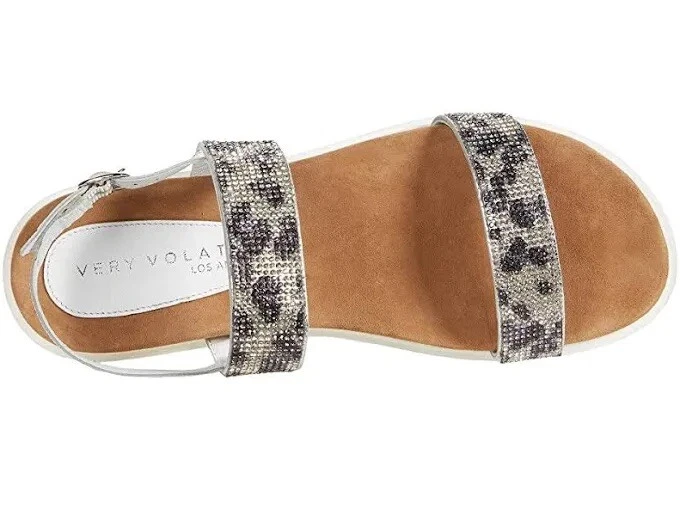 NIB women’s Very Volatile Hotness White leopard print W/crystals sandals size 7 - Image 2 of 4