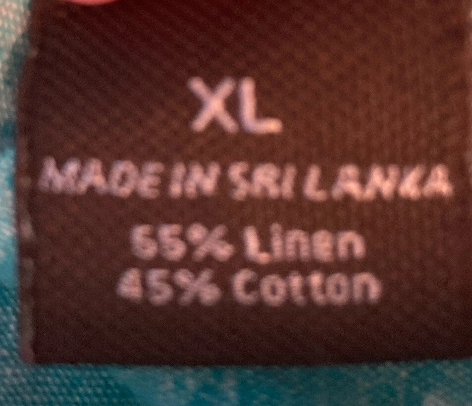 Marc Anthony Men's Turquoise Linen Blend LS Shirt Size XL, Slim - Image 4 of 4