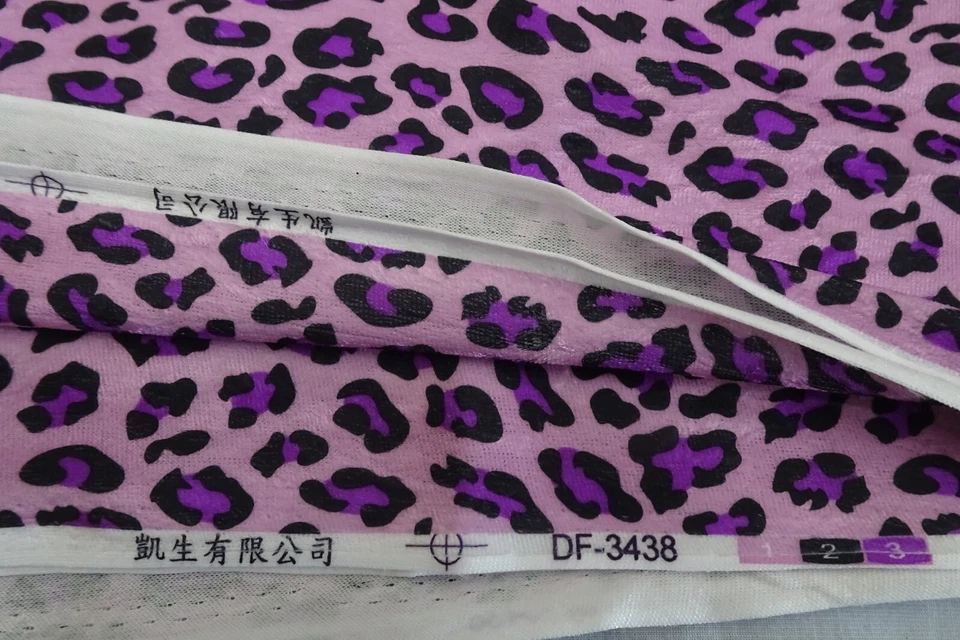Jersey Knit Fabric 2 yds x 62" Purple Cheetah Animal Print DF-3438 1-Way Stretch - Image 3 of 3