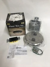 Hubbell Raco 6239NI Floor Box Kit Single Gang Round Satin Nickel Recessed Duplex