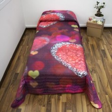 TRAPUNTINO COPRILETTO TRAPUNTATO SINGOLO ragazza stampa CUORI MARTA MARZOTTO