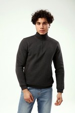 Reiss Half Zip Sweatshirt Anthracite Mens Designer Funnel Neck Sweater Jumper