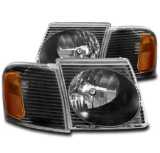 FOR 01-05 FORD EXPLORER SPORT TRAC REPLACEMENT BLACK HEADLIGHT+CORNER LAMP 4PCS