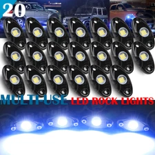20x Blue LED Rock Lights Underbody Trail Rig Glow Lamp Offroad ATV Pickup Truck