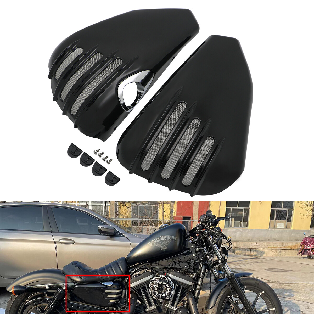 Battery Side Cover For Harley Sportster XL 883 Iron 883N XL1200 72