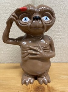 Vintage 1980s 9.5" ET Plaster Ceramic Pottery Statue Extra Terrestrial