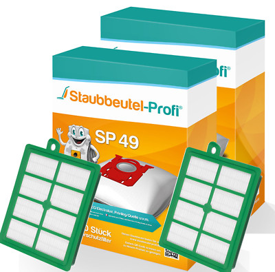 20 Staubsaugerbeutel SP49 2 Hepafilter geeig. für Philips FC 9126 TRI-Active Tep