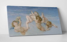 Quadro Vernice Pennellate Cabanel Angeli Putti Stampa su Tela Canvas Capezzale