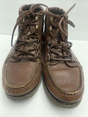 Vintage Florsheim Outdoorsman Boots Mens 10 Brown Leather Chukka Made in USA Florsheim Outdoorsman Brown Leather Chukka Hiking Boots Mens  main image 2