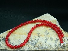 AAA Bellissime collane da donna rotonde lisce giada rossa fatte a mano 18"