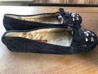 Marc By Marc Jacobs Dark Blue Suede Fur Lined Moccasins Size 40 Heart Studs  — photo 6