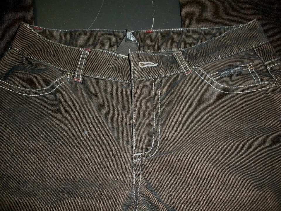 Auténtico Harley Davidson Mujer Pantalones Talla 8 Negro Pana Foto 2 de 4